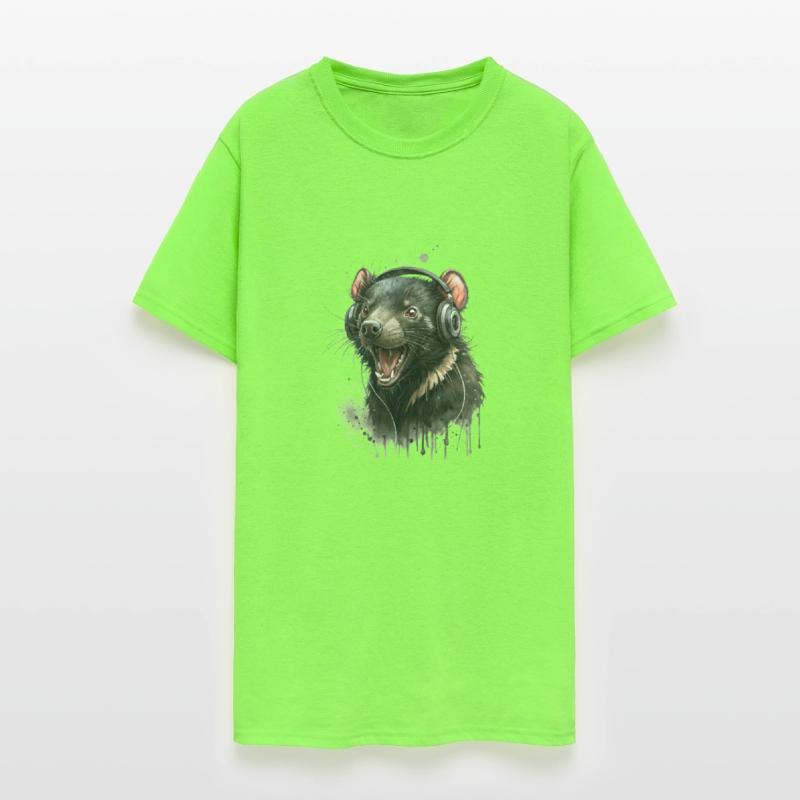 Cool Tasmanian Devil wearing headphones