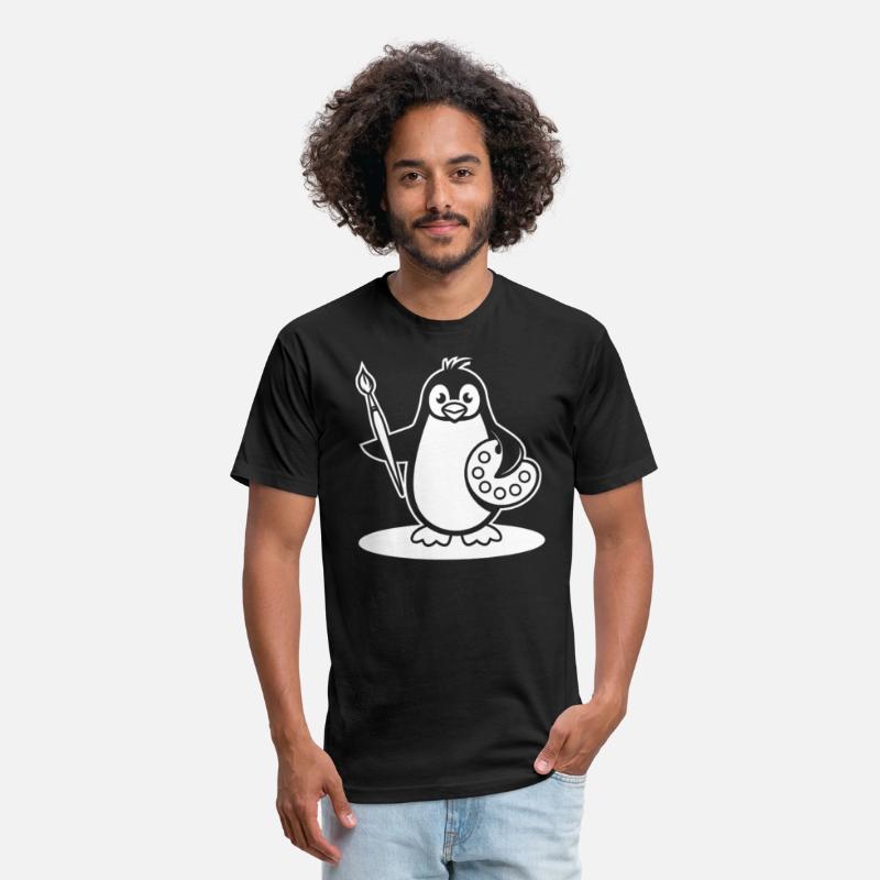 Creative Penguin Artist Holding Brush
