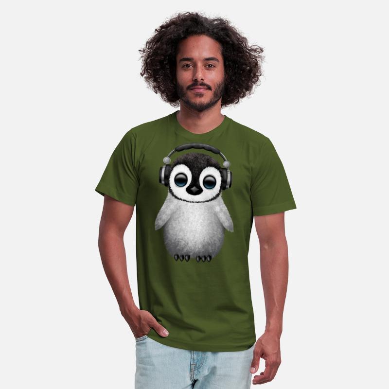 Cute Baby Penguin Dj Wearing Headphones