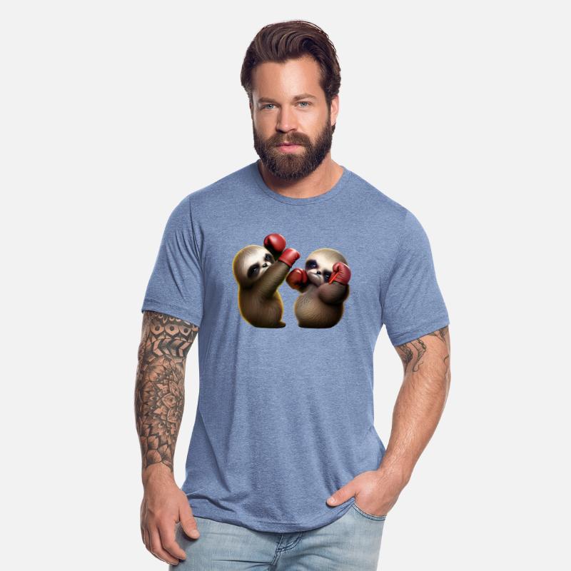 Cute baby sloths in a boxing match