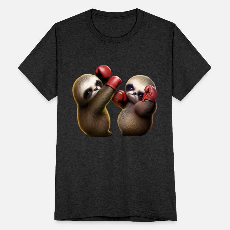 Cute baby sloths in a boxing match