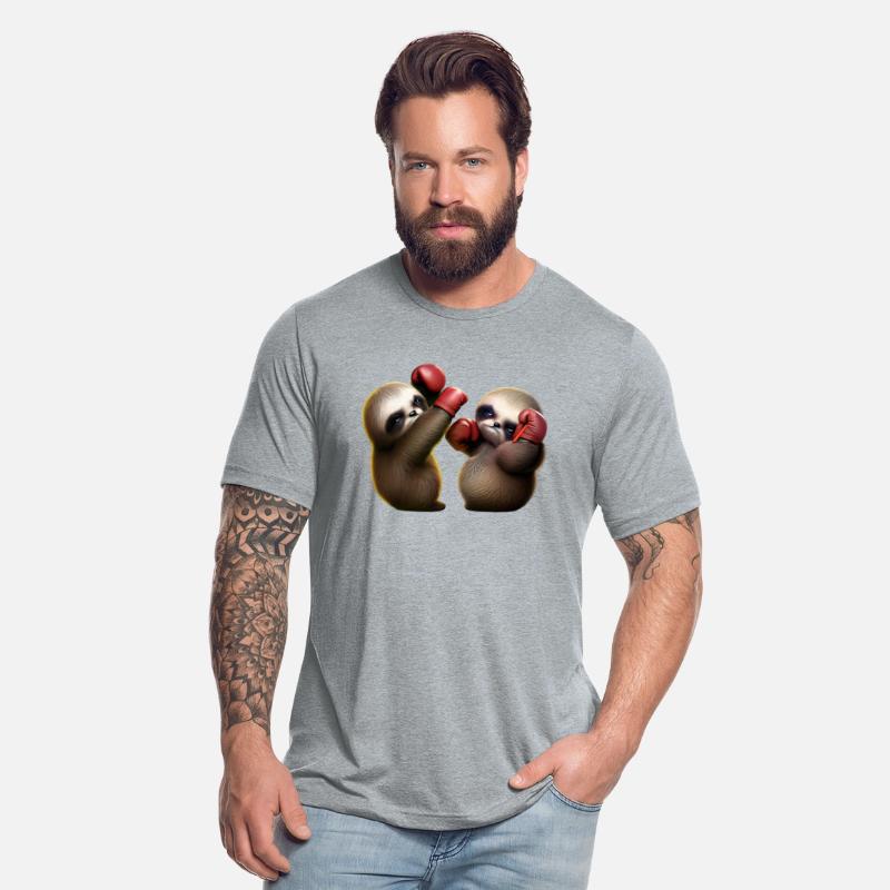 Cute baby sloths in a boxing match