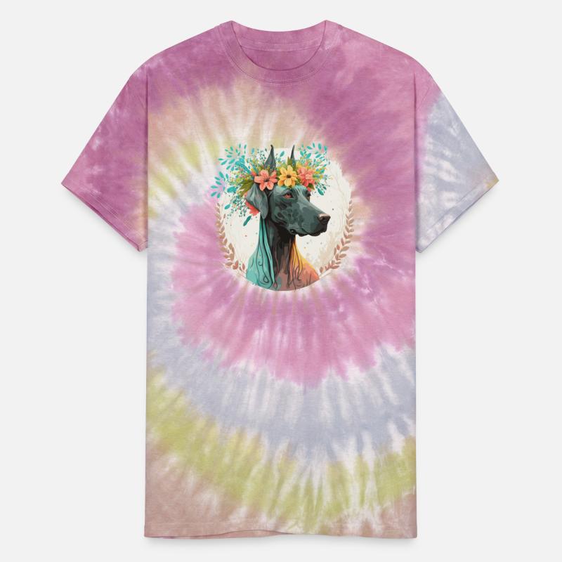 Cute Great Dane Flower Crown Pet Dog Breed Floral