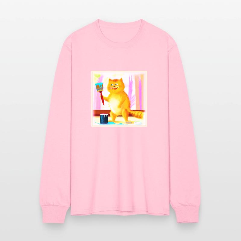 Cute Painting Of A Cat Holding A Brush. Buy Now