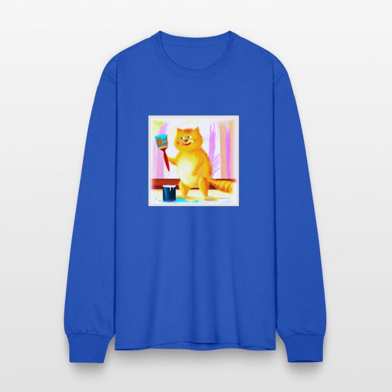 Cute Painting Of A Cat Holding A Brush. Buy Now