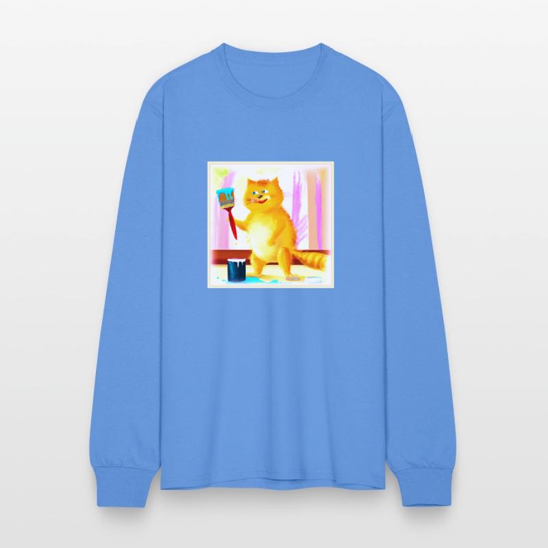 Cute Painting Of A Cat Holding A Brush. Buy Now