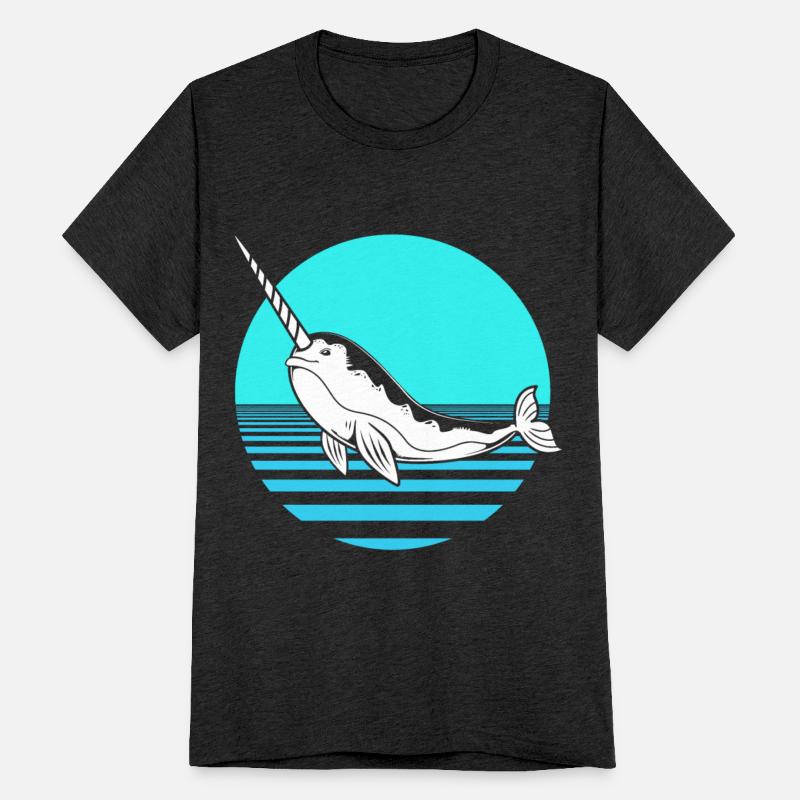 Cute Sea Creatures Retro Narwhal