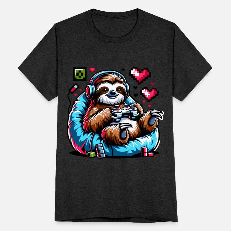 Cute Sloth Gamer With Headphones and Controller