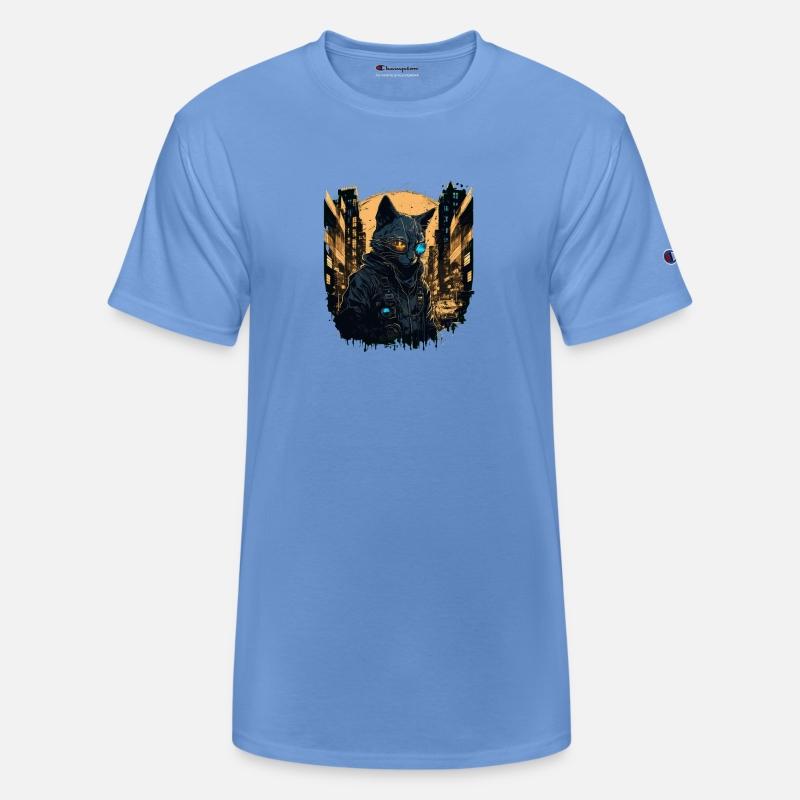 Cyberpunk cat in the city