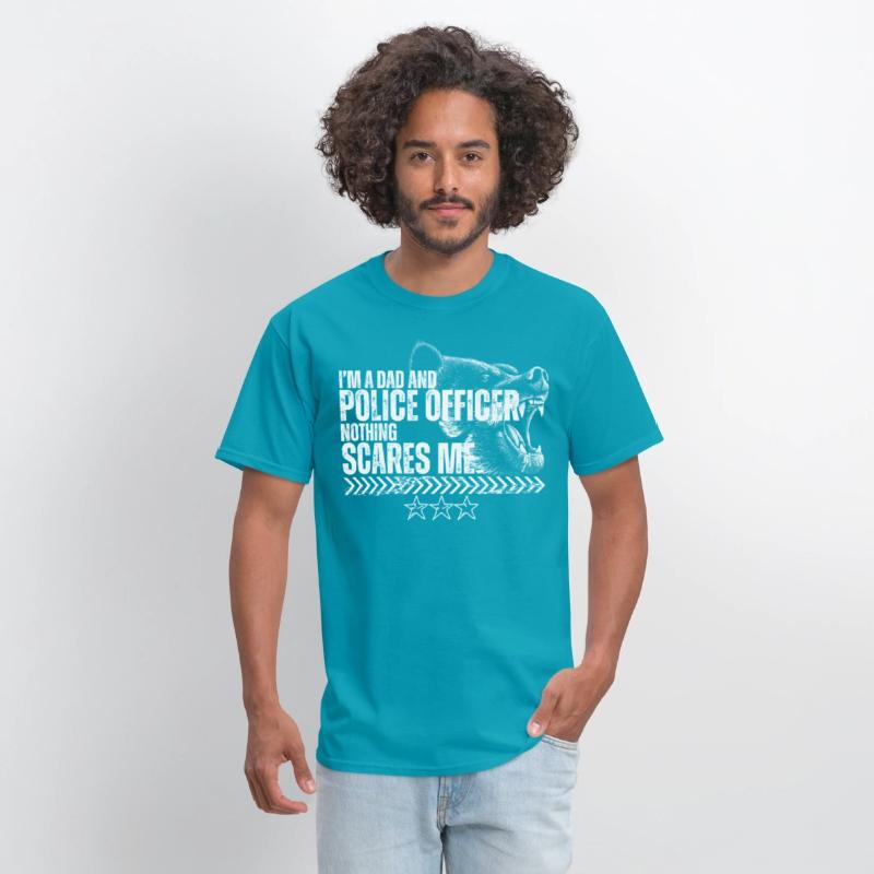 Dad policeman scary bear shirt gift