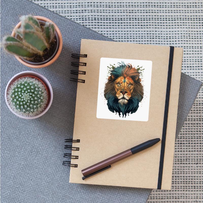 Digital Illustration of a Lion Head