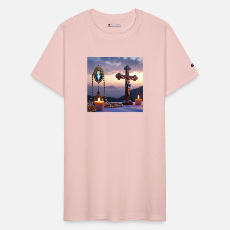 Dios en la cruz con la Virgen María – Amor y Sacri