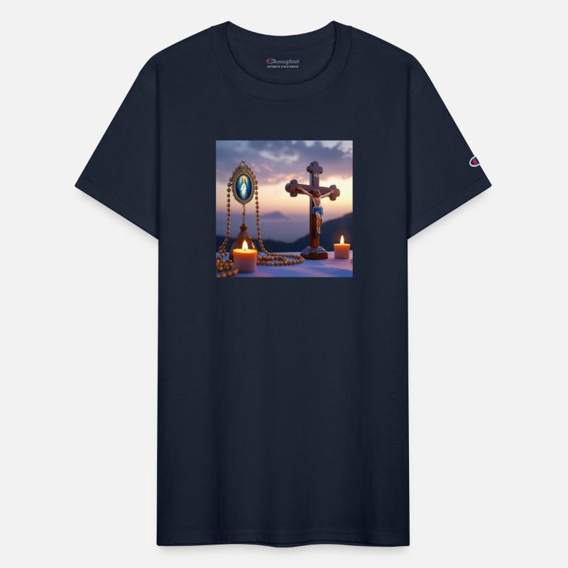 Dios en la cruz con la Virgen María – Amor y Sacri