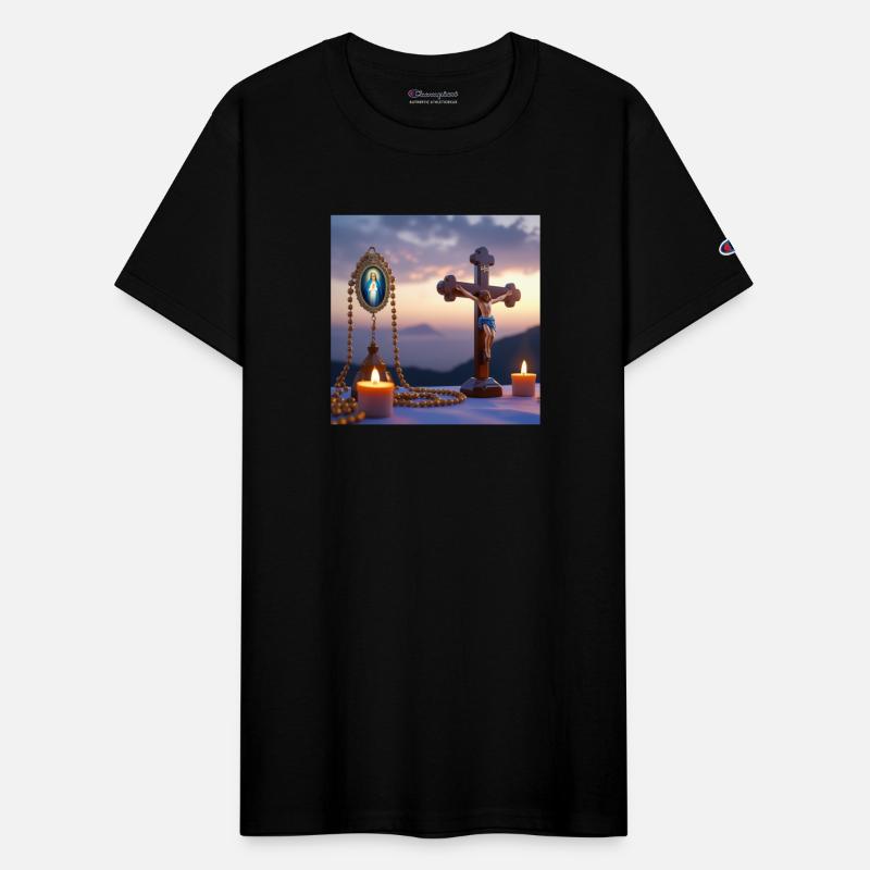 Dios en la cruz con la Virgen María – Amor y Sacri