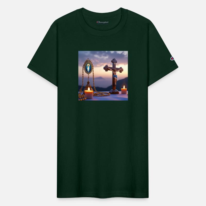 Dios en la cruz con la Virgen María – Amor y Sacri