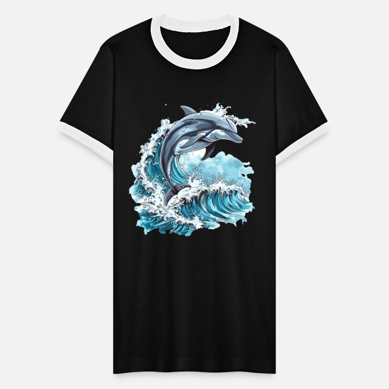 Dolphin Jump Wave Ocean