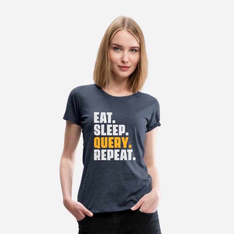 Eat Sleep Query Repeat - Computer Coding Database