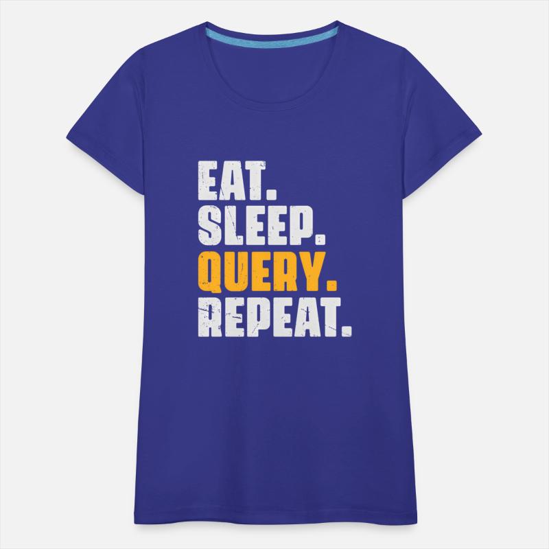 Eat Sleep Query Repeat - Computer Coding Database