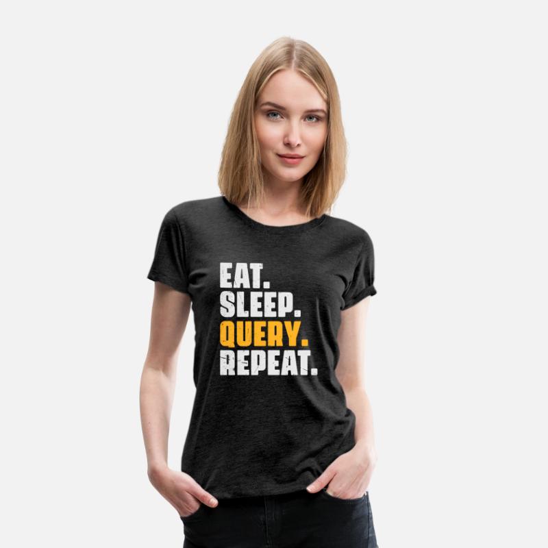 Eat Sleep Query Repeat - Computer Coding Database