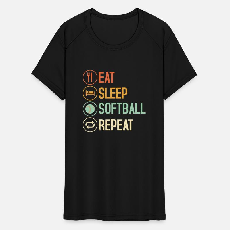 Eat Sleep Softball Repeat Team Baseball